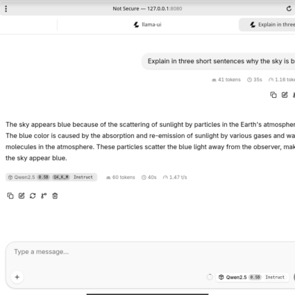 AI-2 chat page answering a question on a 2011 laptop