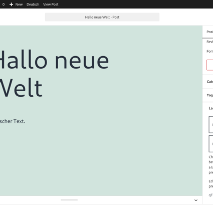 qTrad, the block editor with language buttons